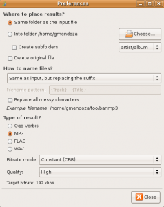 soundconverter-prefs SoundConverter Preferences